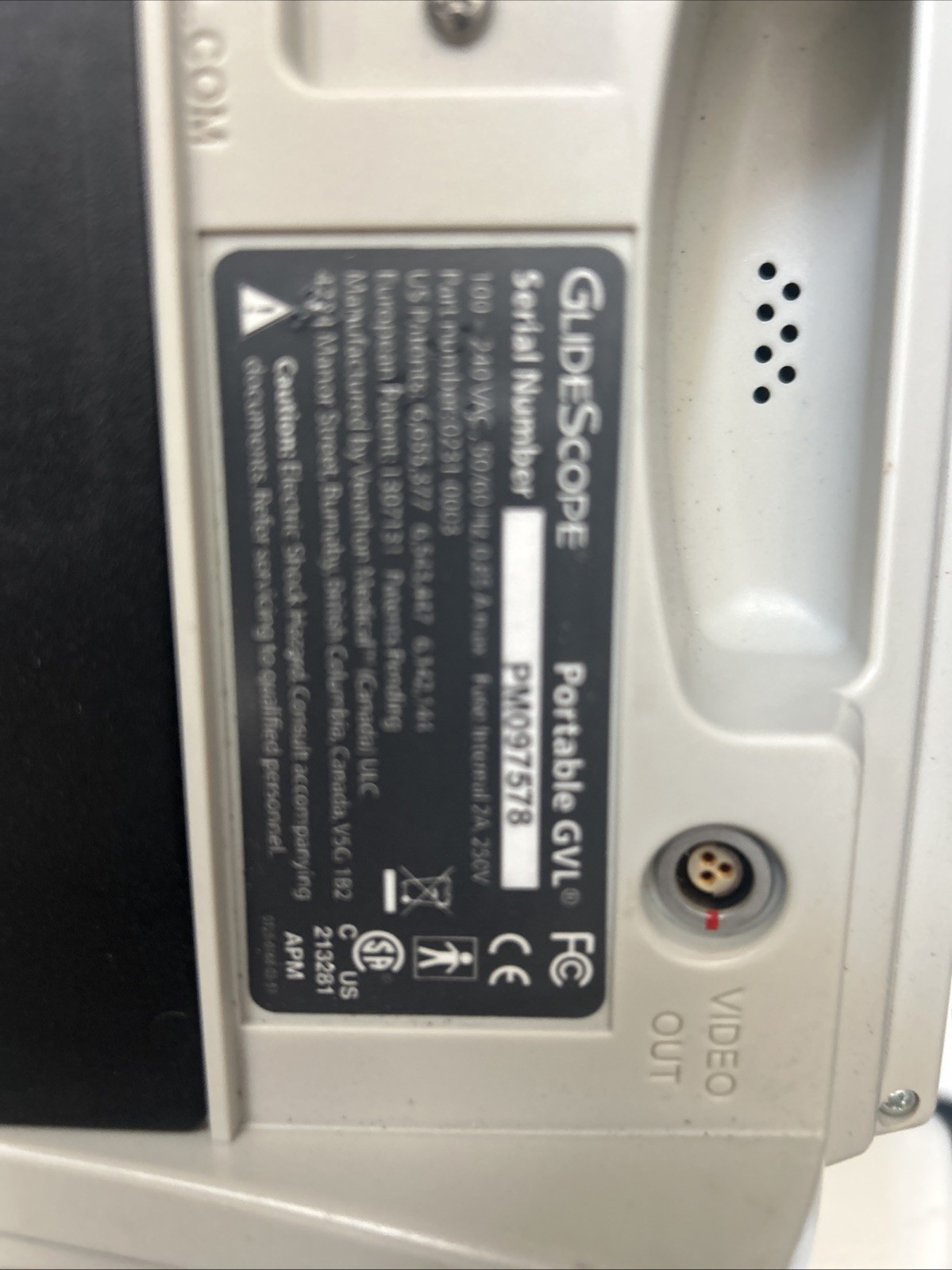 5 Glidescope Video Monitor 0570-0338 with 3 Power Supply **power tested only**