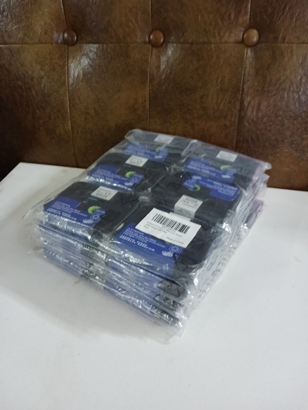 Laminated label tape 12mm 0.47″ white 231 black ink cartridge. Lot of 24 P-touch