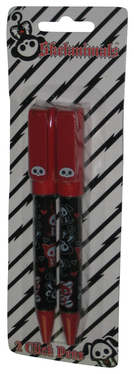 Skelanimals Rock Paper Pencils Licensed Red & Black 2 Click Pen Pack