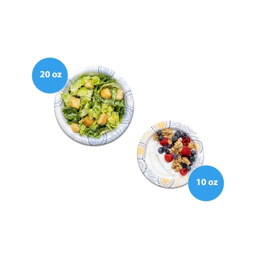 Disposable Paper Bowls 10 oz 50 Pack Sturdy Everyday Use Eco Friendly Bowls