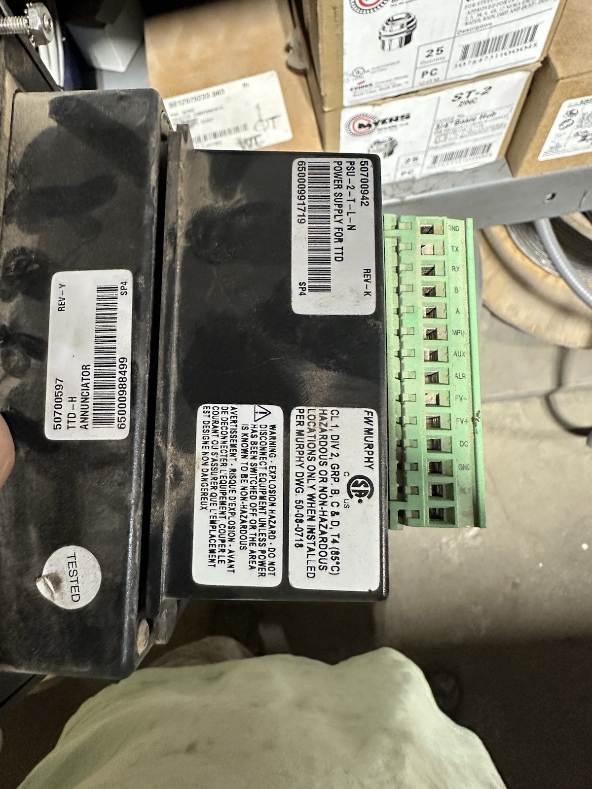 FW Murphy TTD Panel Mount Power Supply 12V PSU-2-T / PSU-2-T-L-N. 2 of them