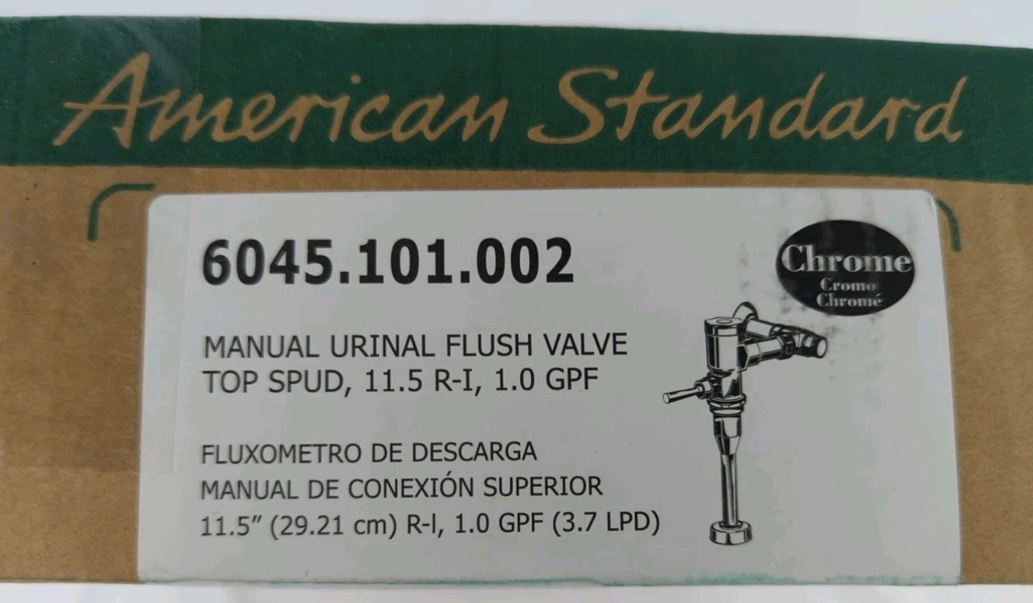 American Standard Durable Manual Urinal Flush Valve Chrome 6045.101.002