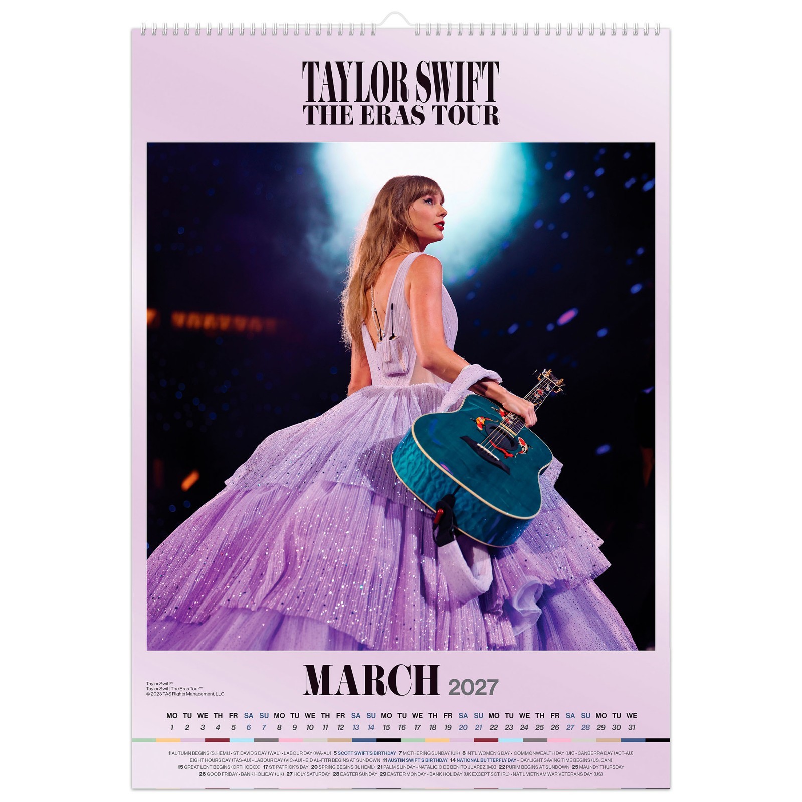 Taylor Swift OFFICIAL | 2027 11.7×16.5″ (Hanging) A3 Poster Wall Calendar