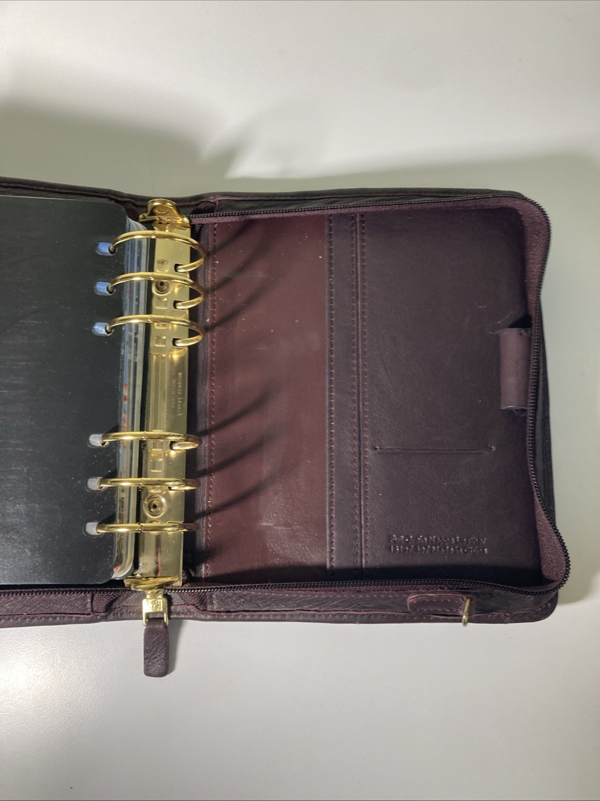 Franklin Quest Compact Burgundy Nappa Leather Zip around Planner 6 Rings