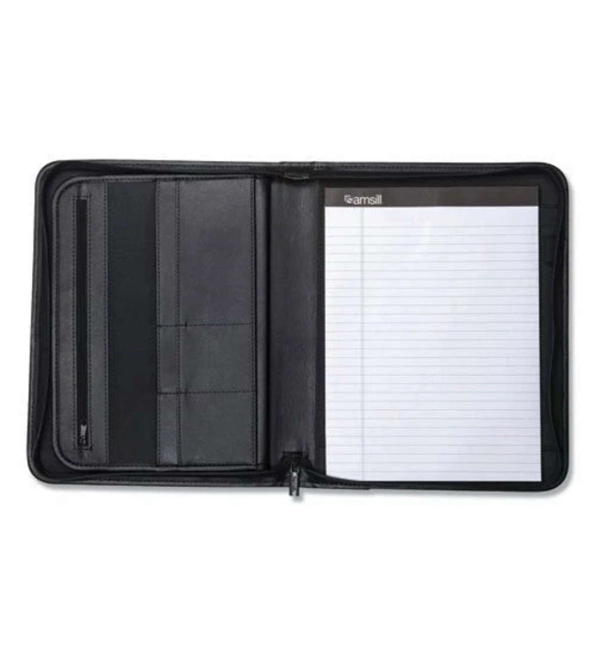 Samsill 70820 Professional Zippered Pockets/Slots Writing Pad Holder – BK New
