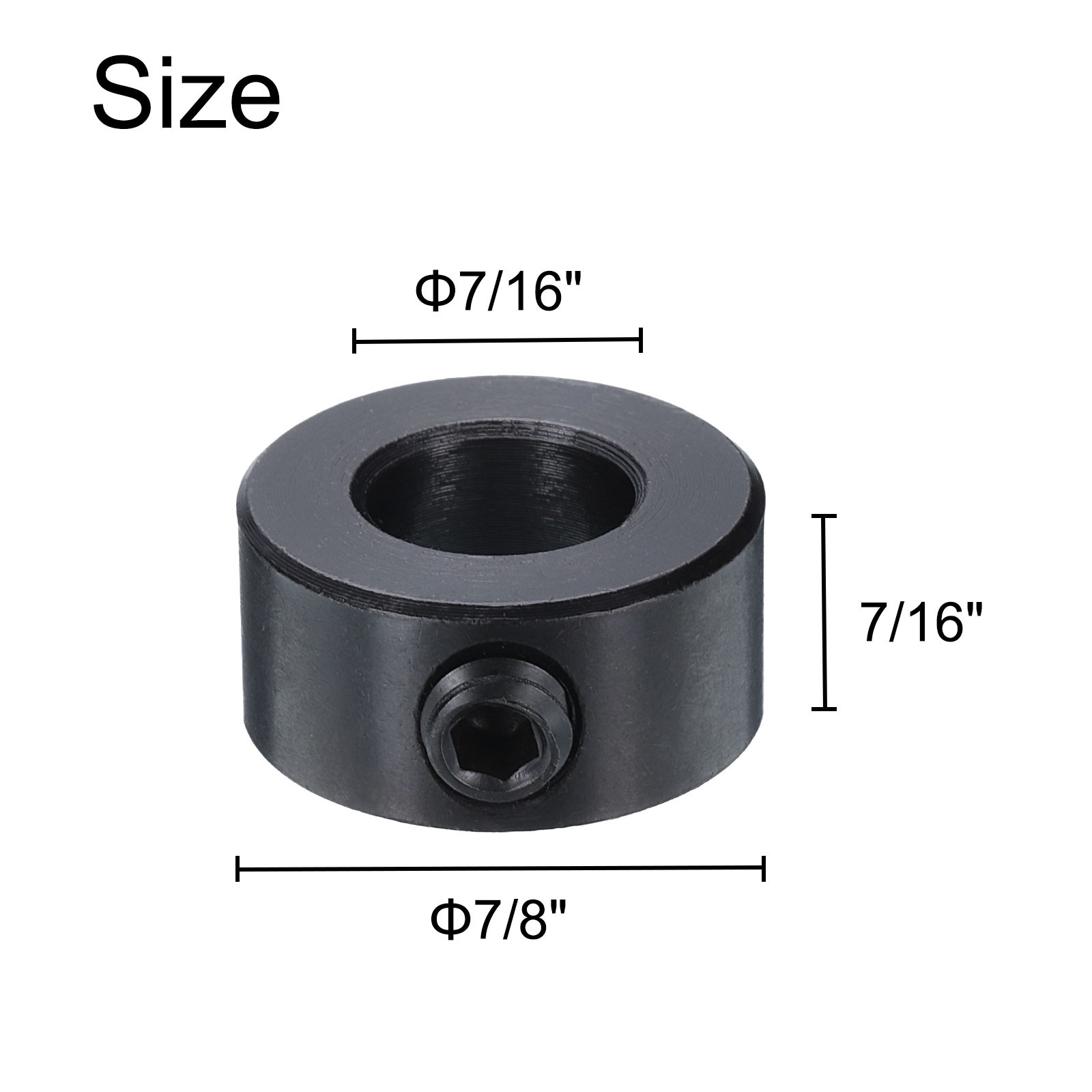 4pcs Set Screw Collars 7/16″ Bore Carbon Steel Shaft Collars 7/8″ OD
