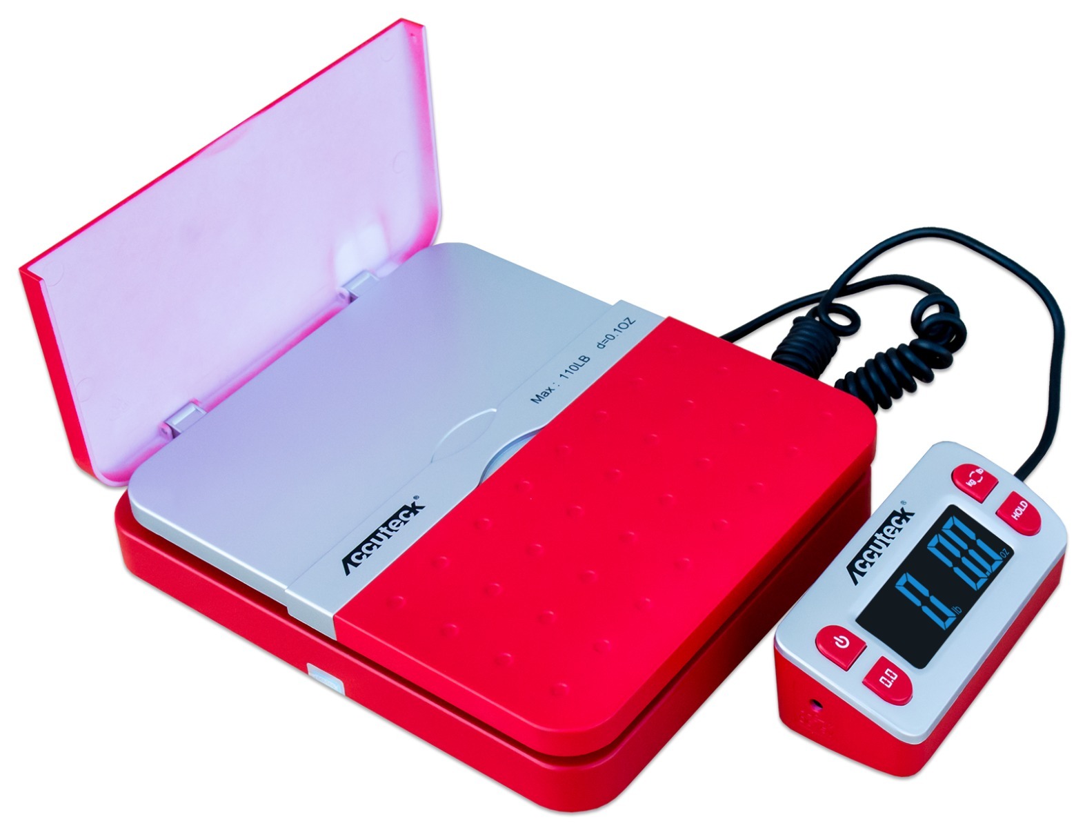 Accuteck ShipPro W-8580 110lbs x 0.1 oz Red Digital shipping postal scale