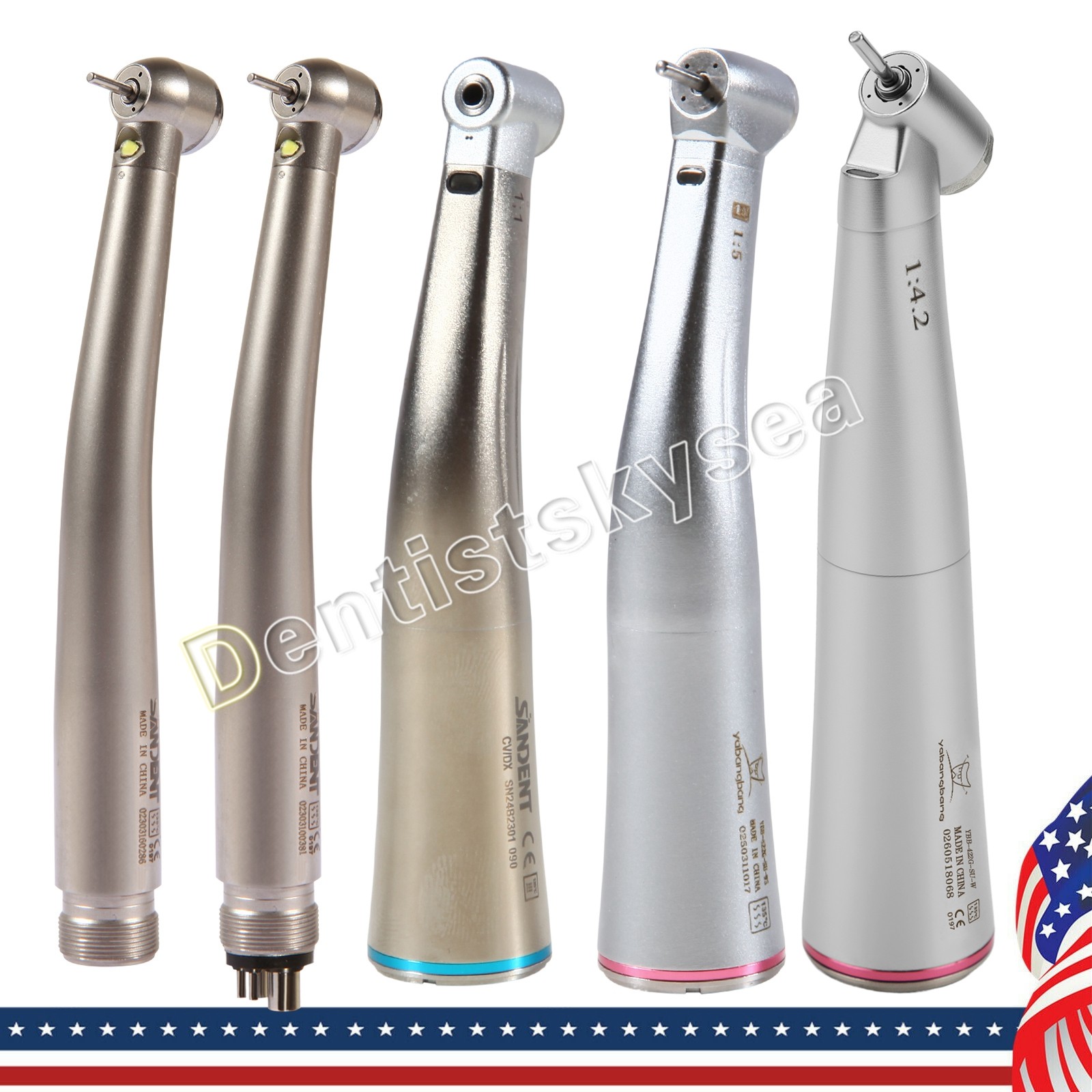 NSK Style Dental 1:5 1:4.2 Handpiece / LED E-generator High Speed Handpiece 2/4H