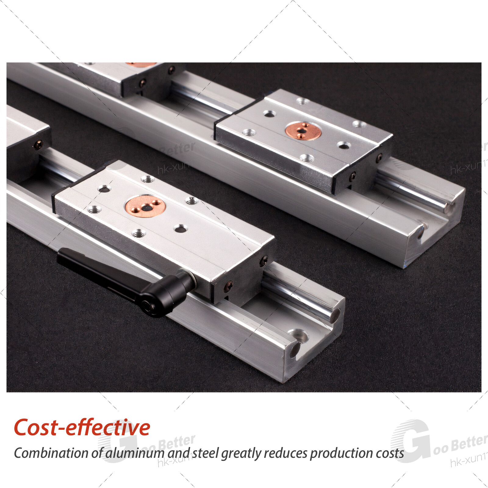 Built-In Dual-Axis Linear Rail Guide 500mm Lock Sliders SGB10-SGB35 3/4/5 Wheel