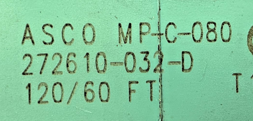 New ASCO 272610-032-D Solenoid Coil 120VAC 60HZ 272610032D – No Box