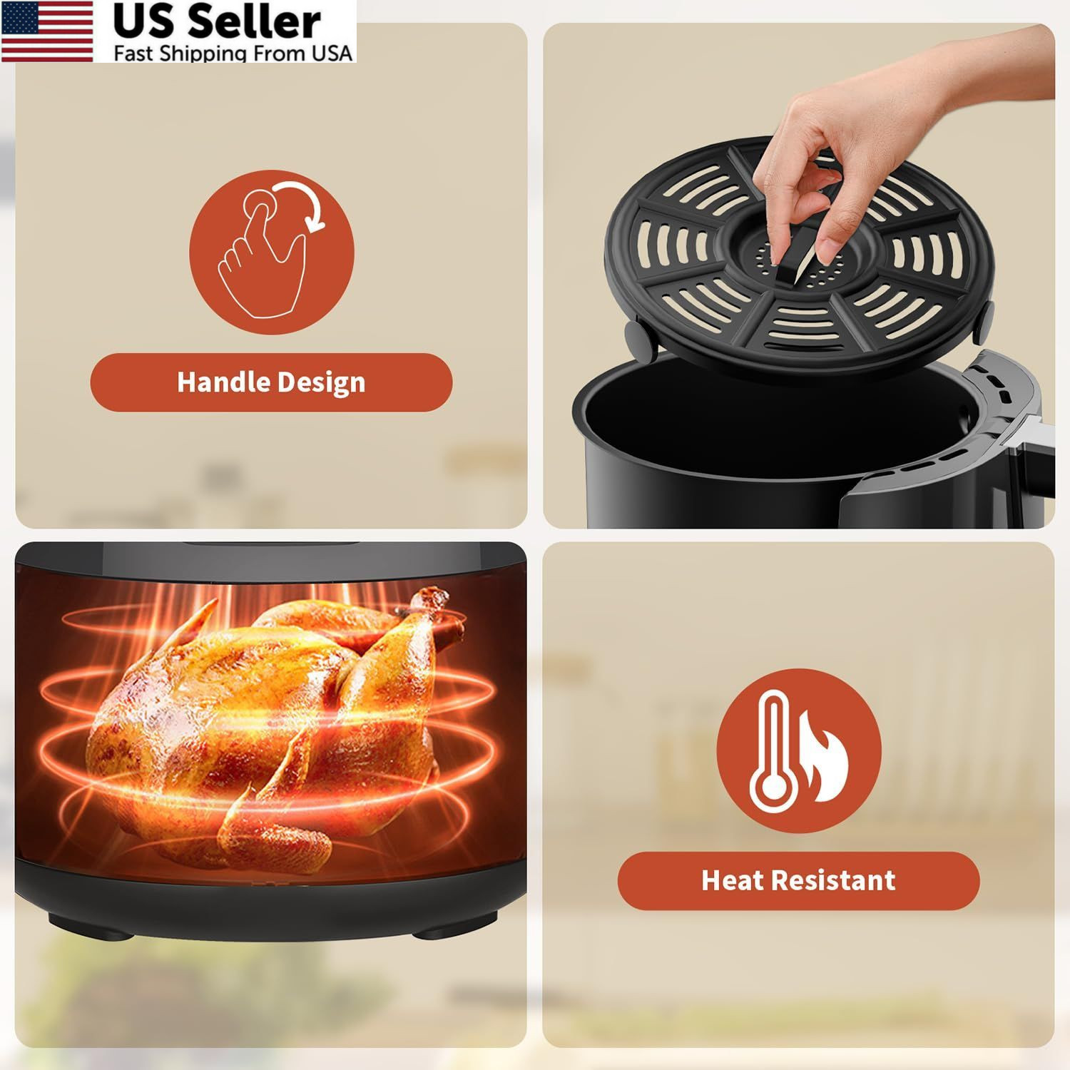 Replacement Air Fryer Tray for Ninja AF101, Accessories Black