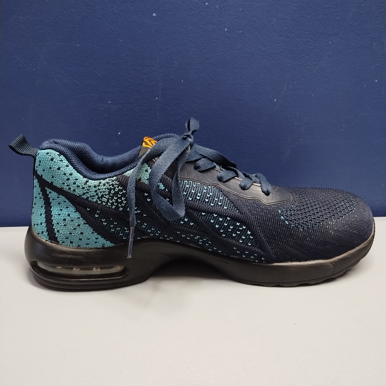 DYKHMILY Safety Work Shoes Womens 9 Navy Steel Toe Breathable Round Toe Lace Up