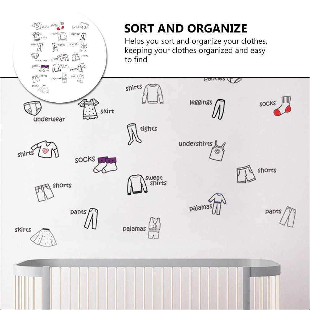 Removable Dresser Clothes Labels: Wardrobe Clothing 60.00X40.00X0.01CM, Multi