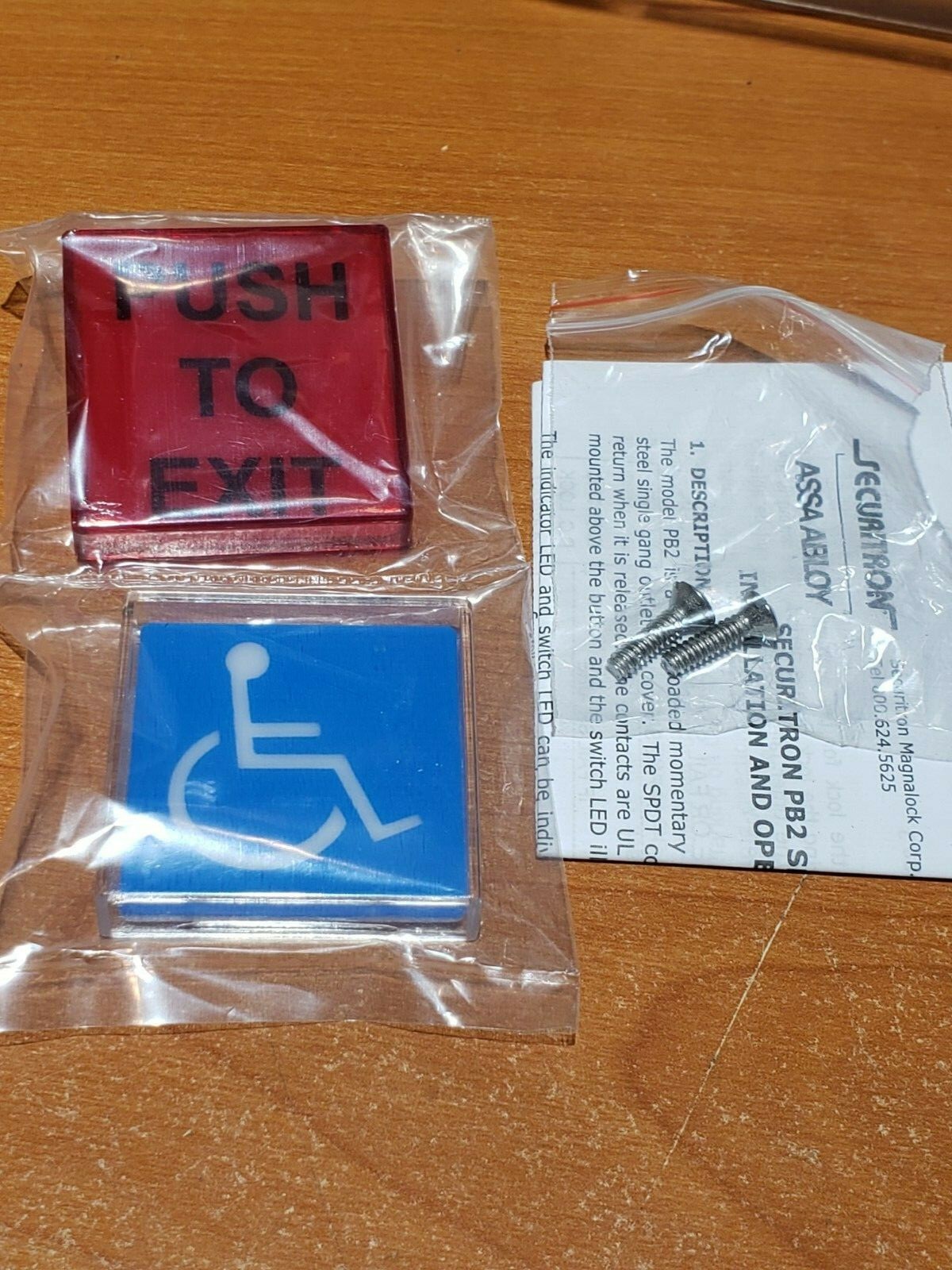 NEW SECURITRON PB2 Stainless Steel Illuminated Push to Exit Button 3-Lenses