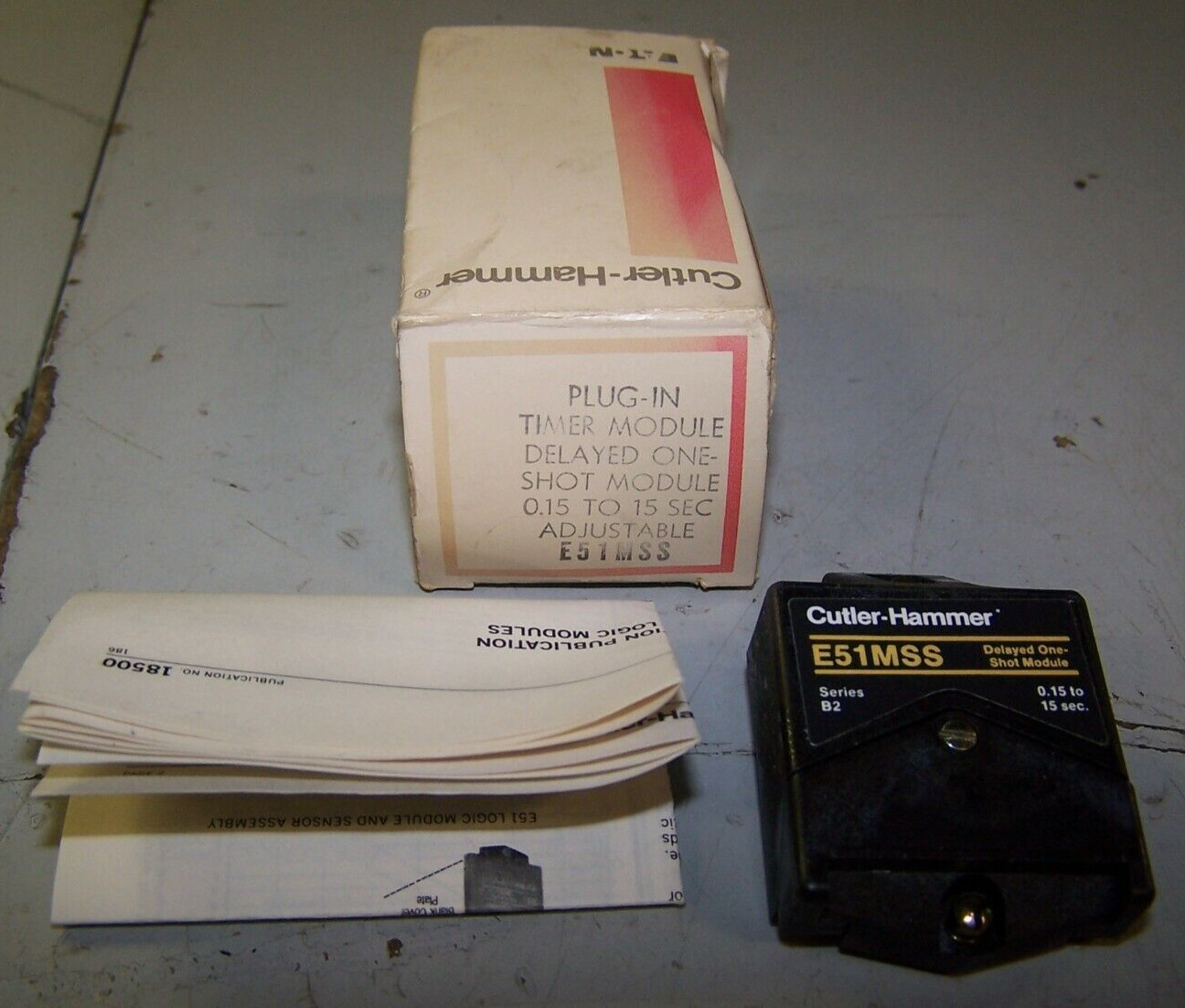 NEW CUTLER HAMMER ADJUSTABLE DELAYED ONE-SHOT TIMER MODULE .15-15 SECONDS E51MSS