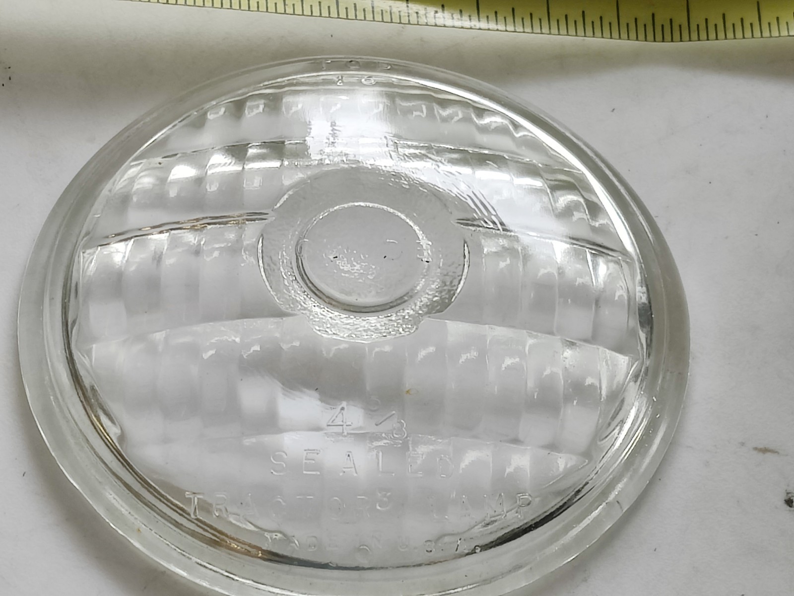 Vintage Used/NOS? Guide Sealed Tractor Lamp Clear Glass Lens 458 Top 16 4-5/8″