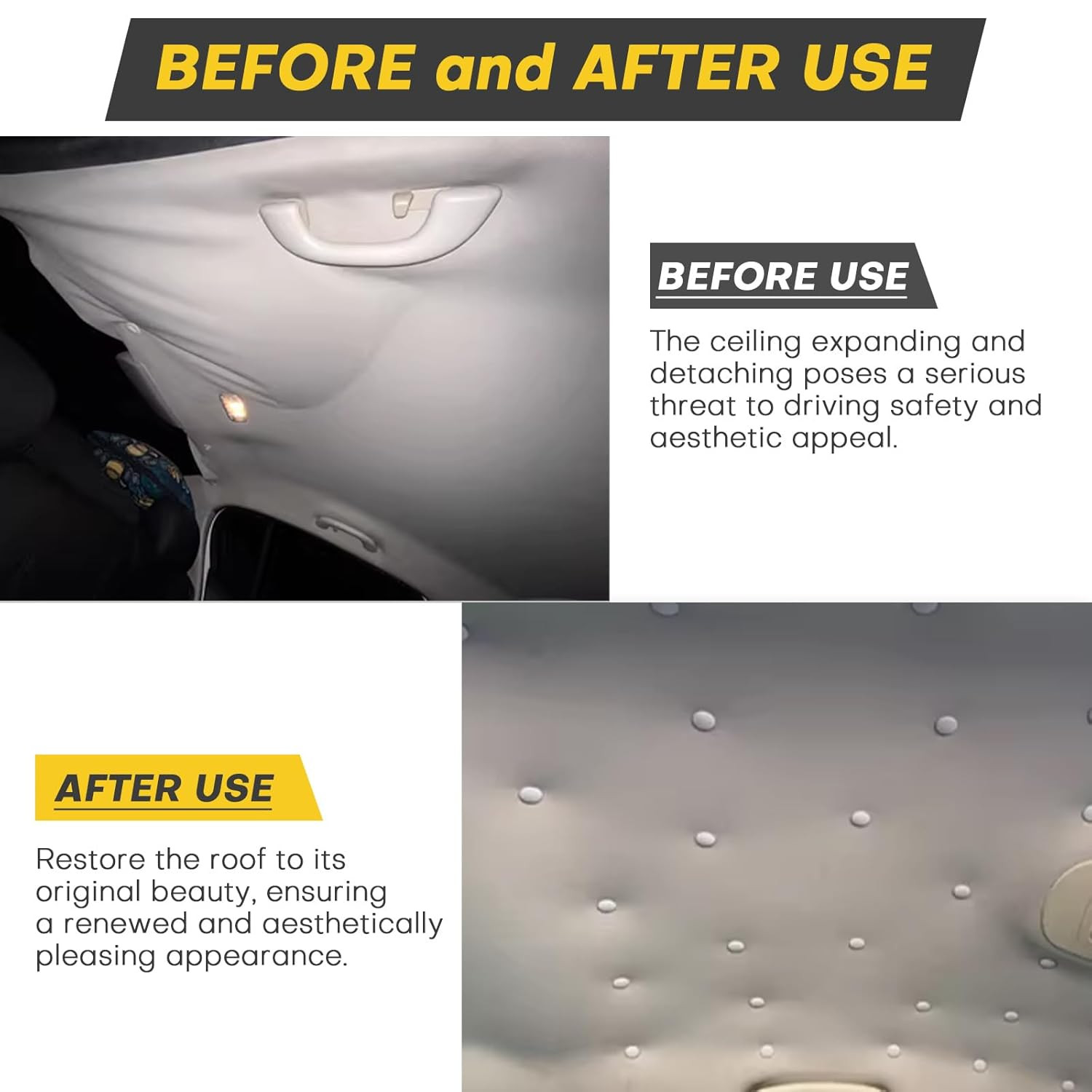 60PCS Car Roof Headliner Repair Kit | Auto Roof Snap Rivets with Installation To
