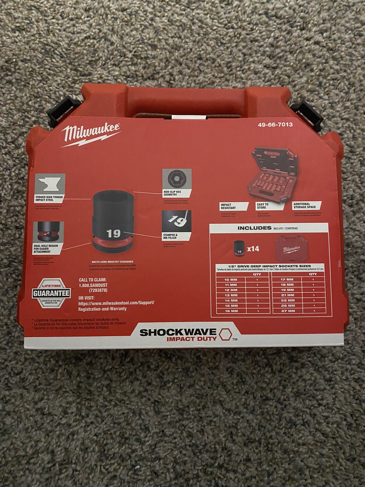Milwaukee 1/2″ Drive Impact Socket Kit 14 PC (49-66-7013)