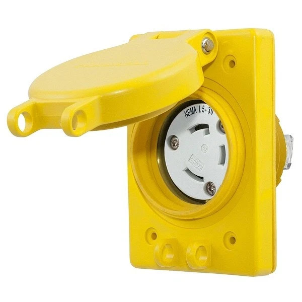 NEW Hubbell Wiring Device-Kellems HBL69W4 Watertight Flanged Locking Receptacle