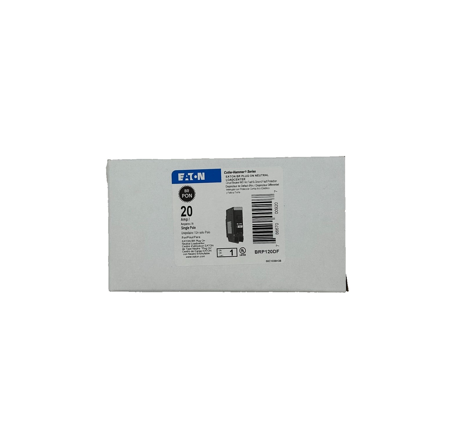 (10) New Eaton BRP120DF Circuit Breaker 20A 1-Pole 120V