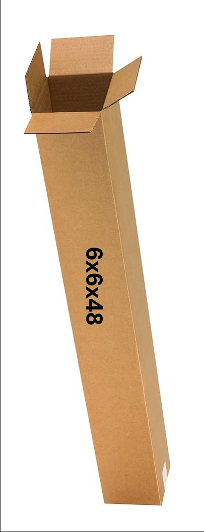 Shipping Box 6x6x48 Inches Inside Dimensions Tall Single Wall 32 ECT Corrugated