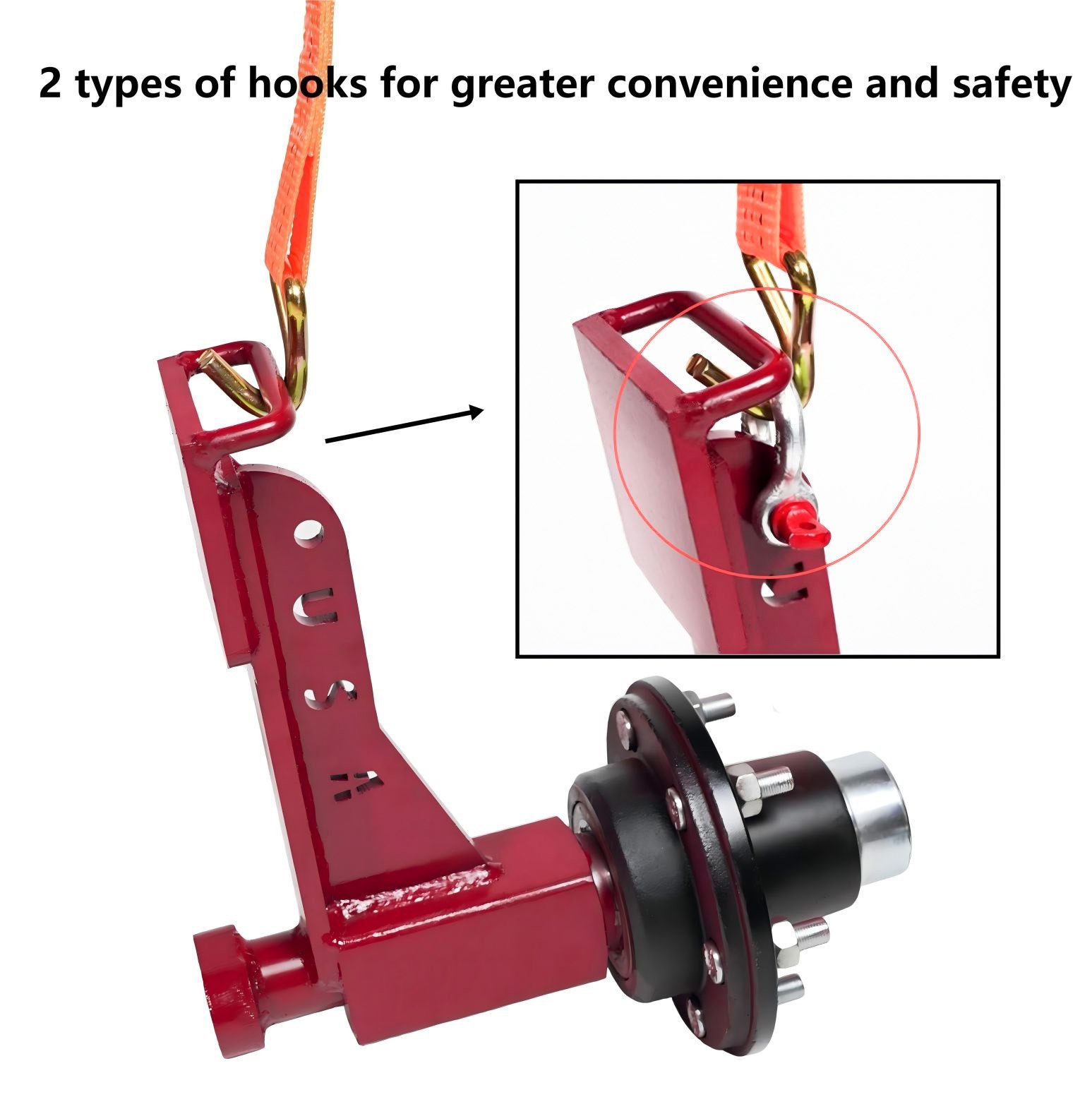2-Pack 15000lbs Shipping Container Wheels，6×5.5 Lug，Heavy-Duty Container Axles