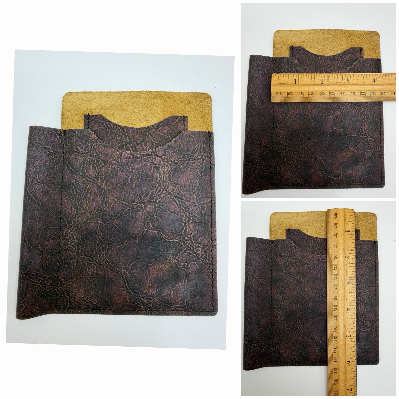 Sojourner Leather Pocket Organizer Notebook Sleeve Pen Holder Burgundy Brown