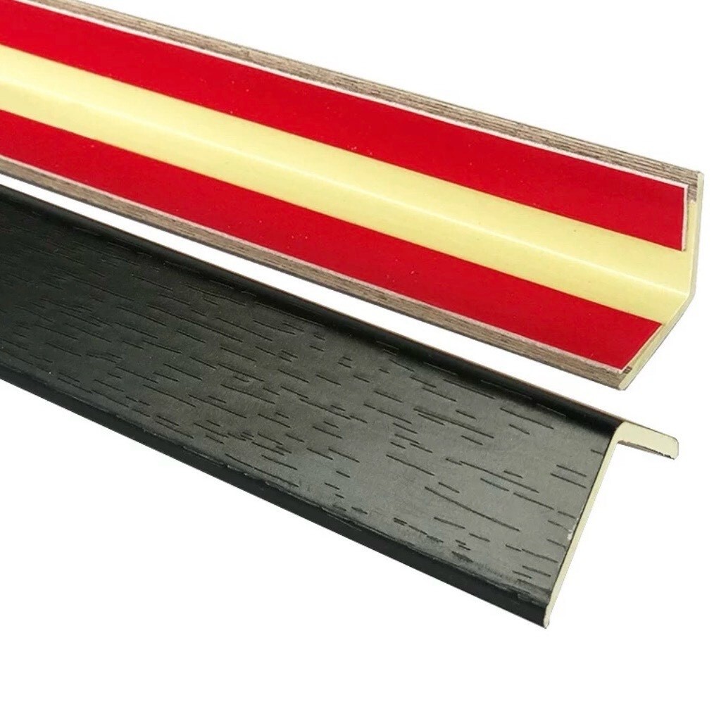 PVC Plastic Corner Protector Wood Pattern 90 Degree Edge Guard Adhesive 47 in