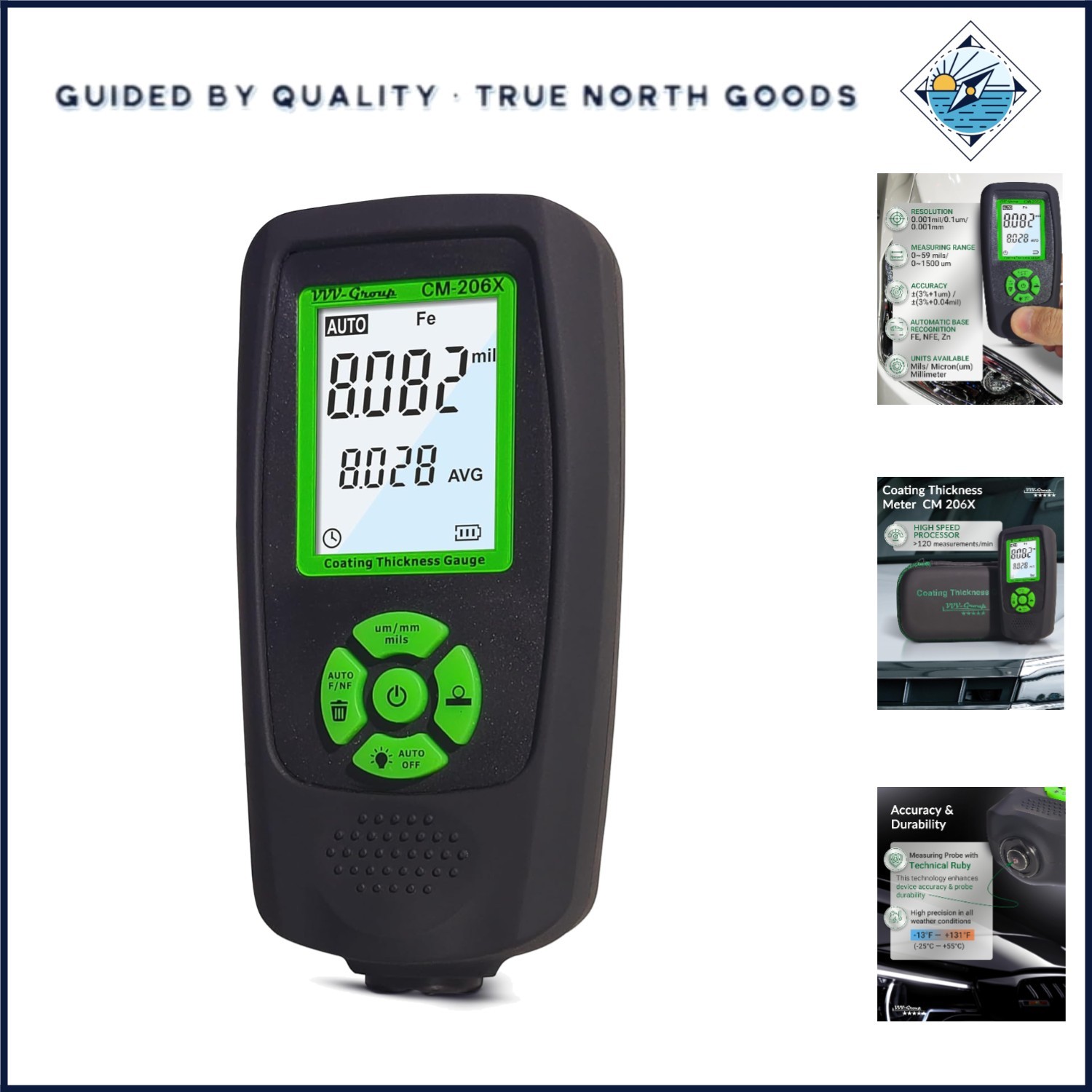 Automotive Paint Thickness Gauge for Coating Measurement with Auto Detection