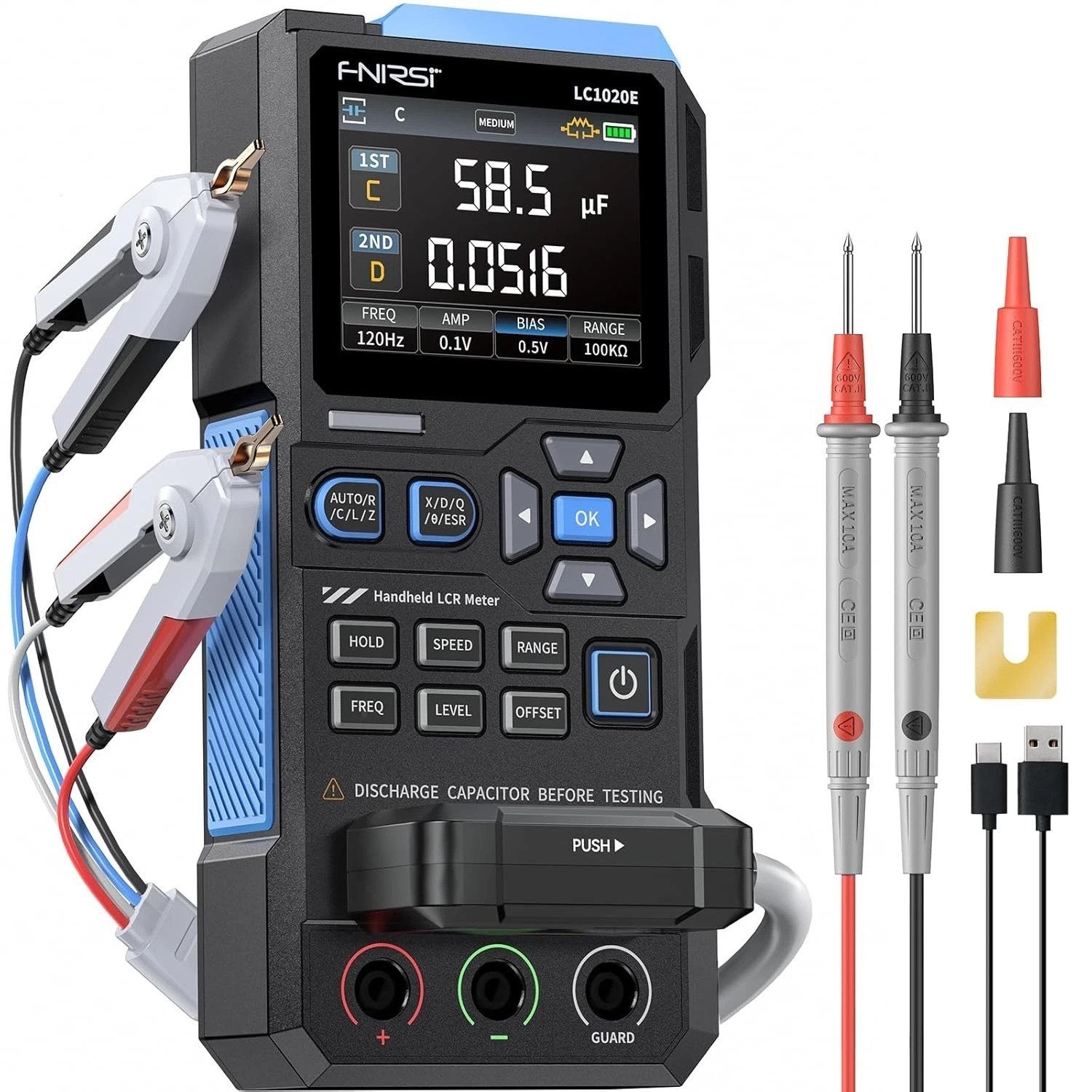 High-Precision LCR Meter 100kHz 19999 Counts Auto Component Tester