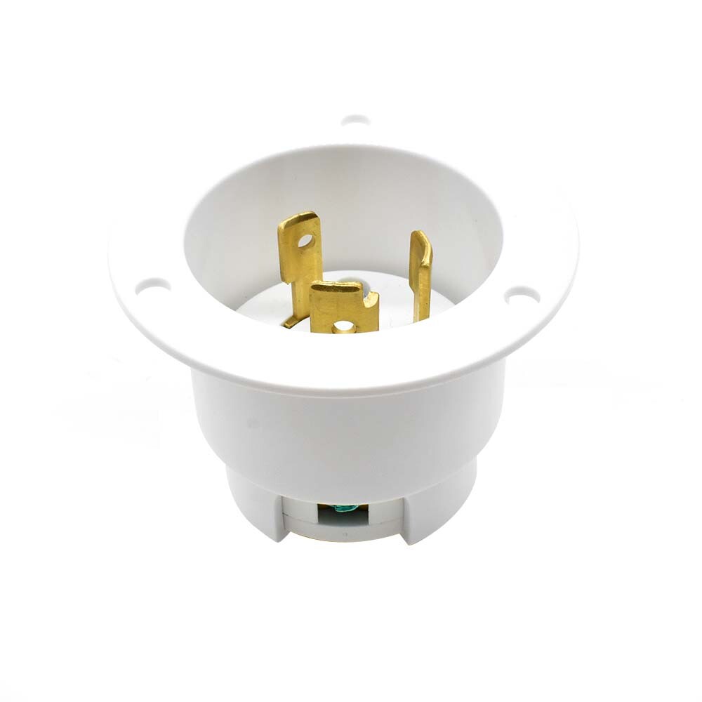 Twist Lock Flanged Inlet 3 Wire, 30 Amps, 250V, NEMA L6-30P – YGF169