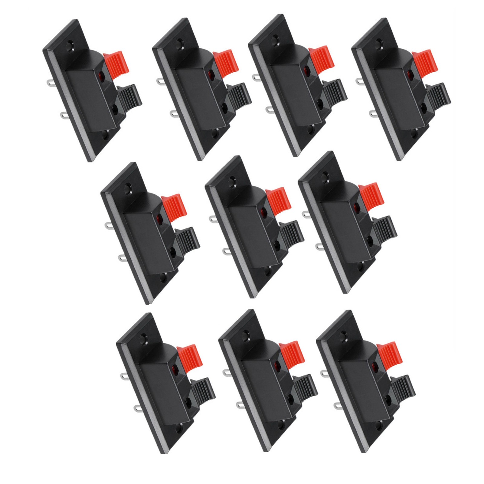 10 Pcs 2 Way Push Release Connector Plate Stereo Speaker Terminal Strip Block D
