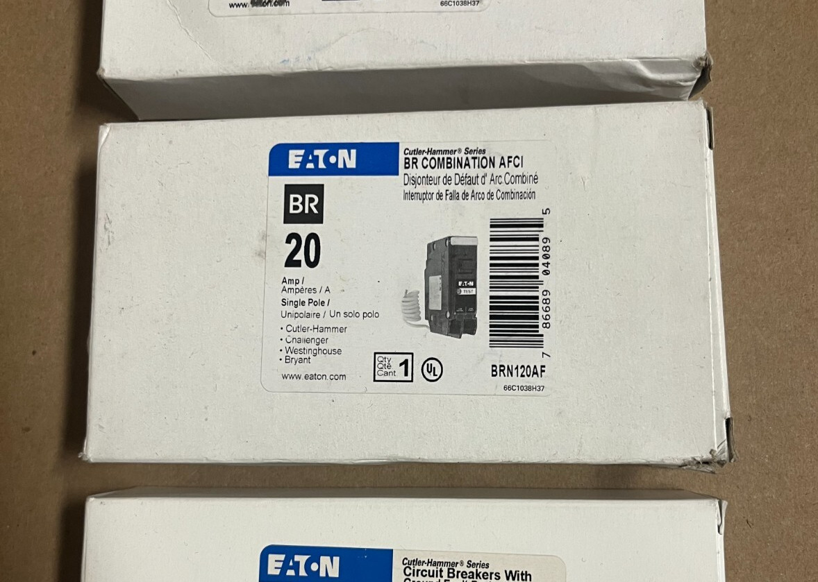 10 x PCS Eaton BRN120AF BR Combination AFCI Circuit Breaker 20 AMP NEW IN BOX