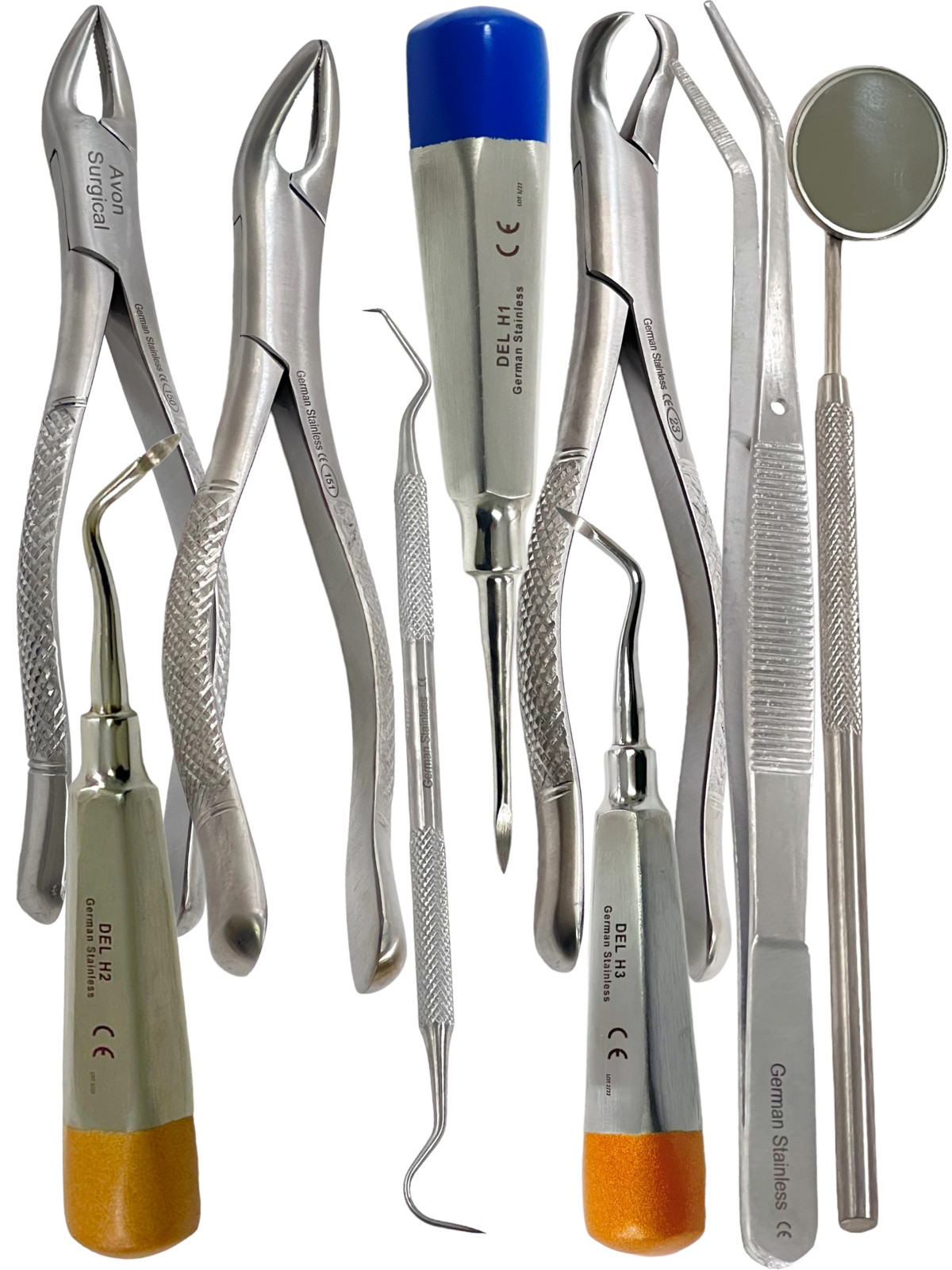 New Premium 9 pc Basic Dental Surgery Extracting Extraction Forceps Elevator Set