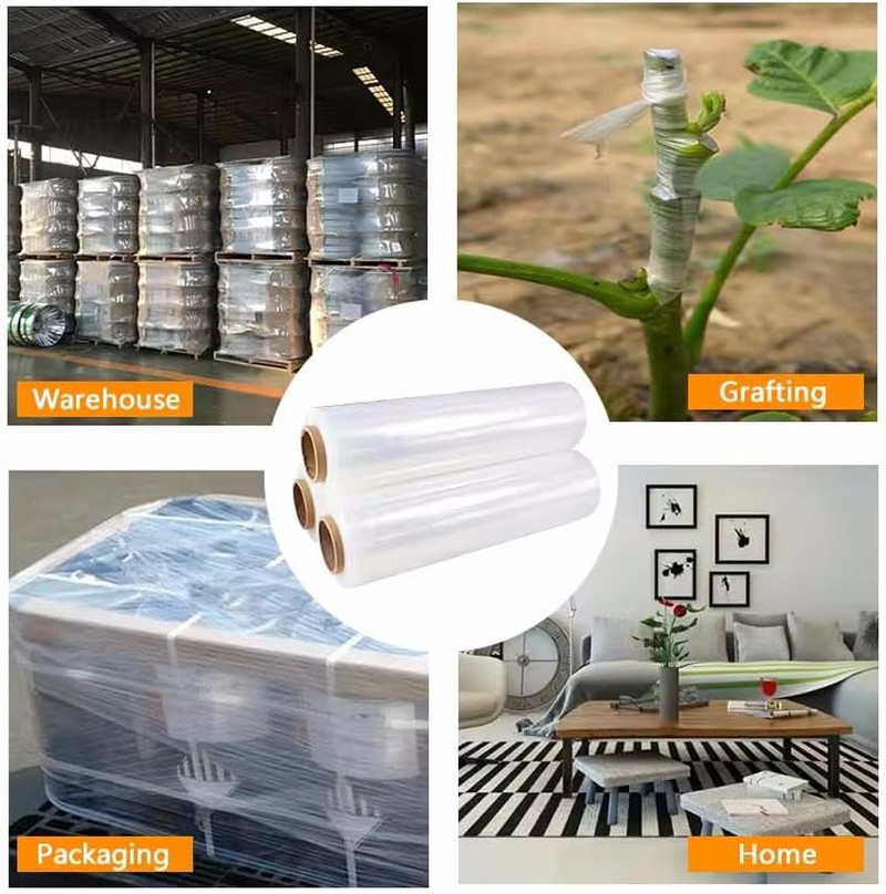 Stretch Wrap Film Heavy Duty 11.8 Inch Wide 500Ft Shrink Wrap Roll Self Adhering