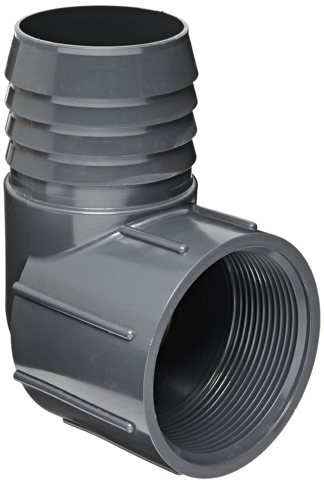 Spears 1407 Series PVC Tube Fitting, 90 Degree Elbow, Schedule 1 Inch, Gray