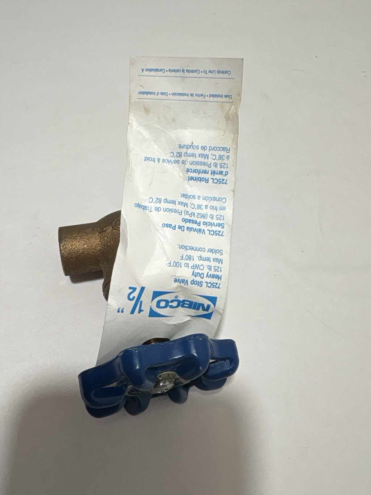 Nibco 1/2″ Stop Valve Heavy Duty 725CL 125 PSI Solder Connection
