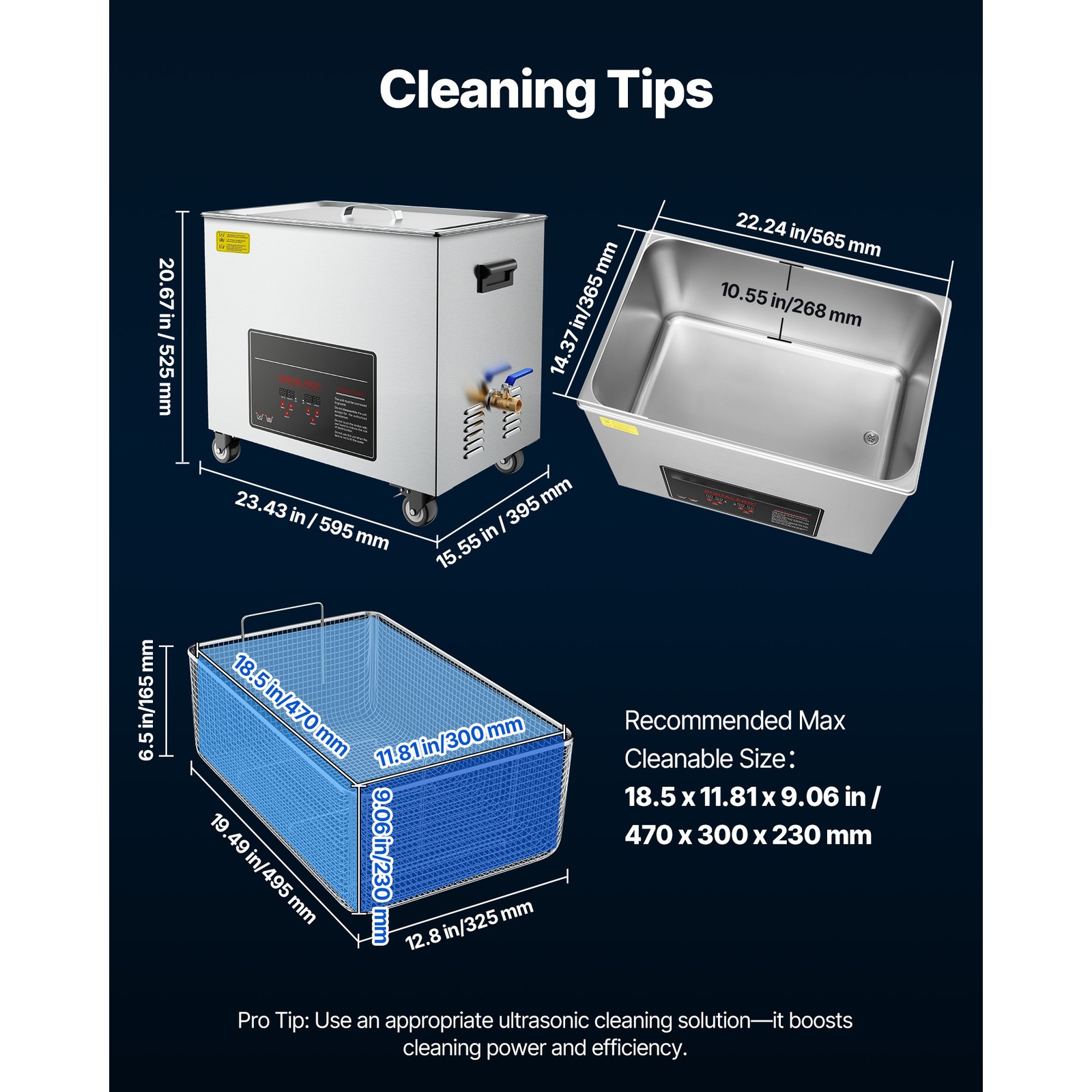 Uimoso 50L Ultrasonic Cleaning Machine with Basket & Digital Control, 840W