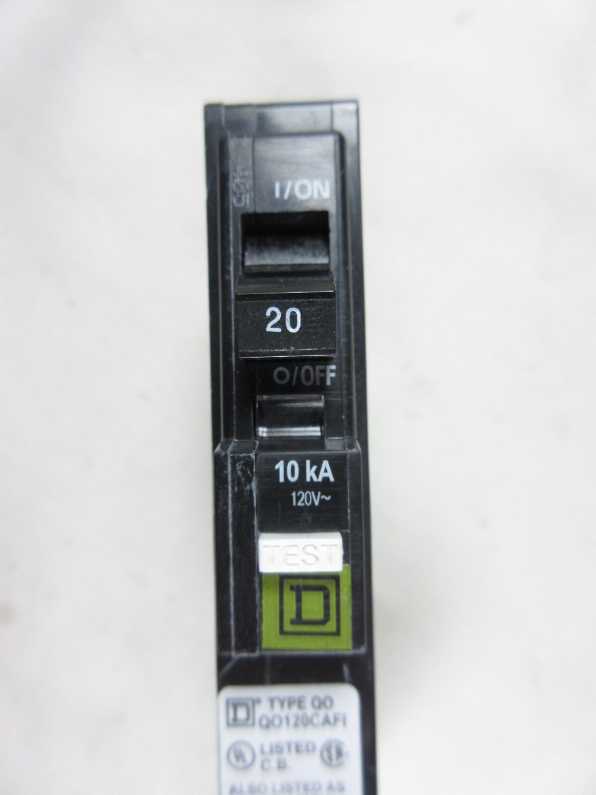 Schneider, Square D, Circuit Breaker, QO120CAFI, 20 Amps, 120 Volts, New in Box