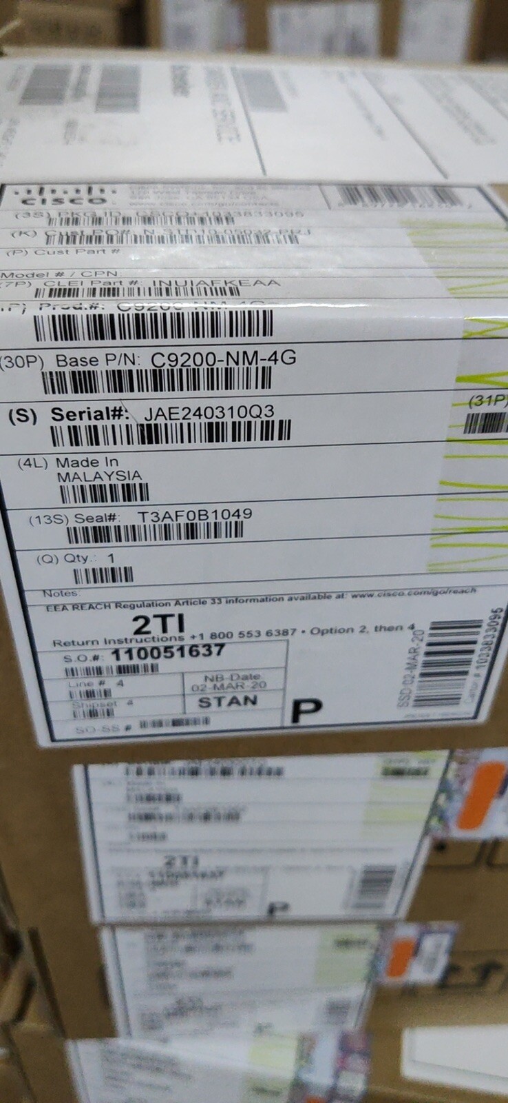 Cisco original sealed, C9200-NM-4G=, Catalyst 9200 4 x 1G Network Module Fedex