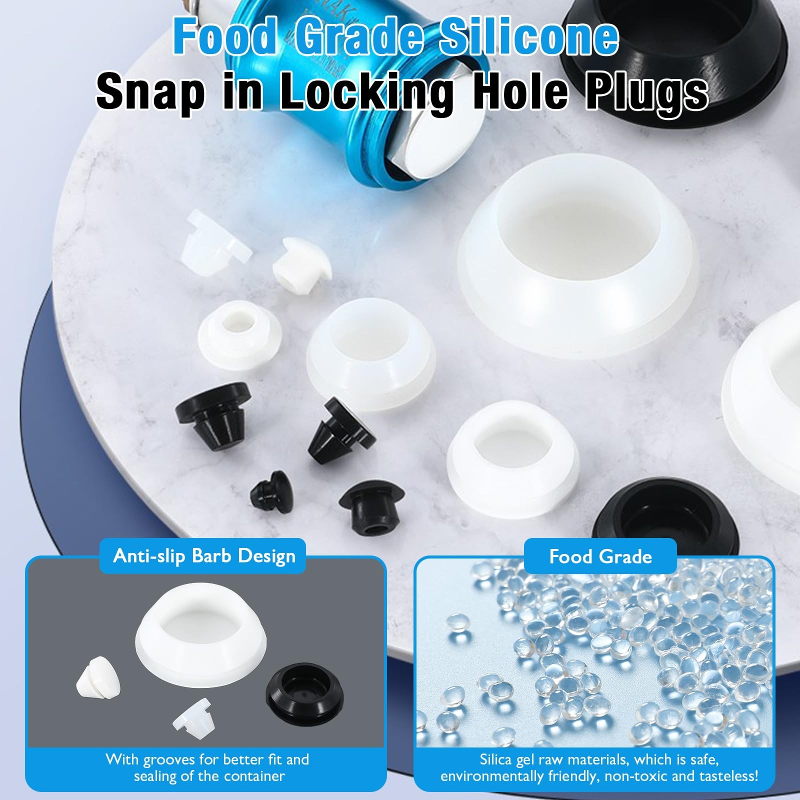 15 Pcs 20 mm Silicone Rubber Plugs Snap in Locking Hole Plugs for 2022 mm 13/…