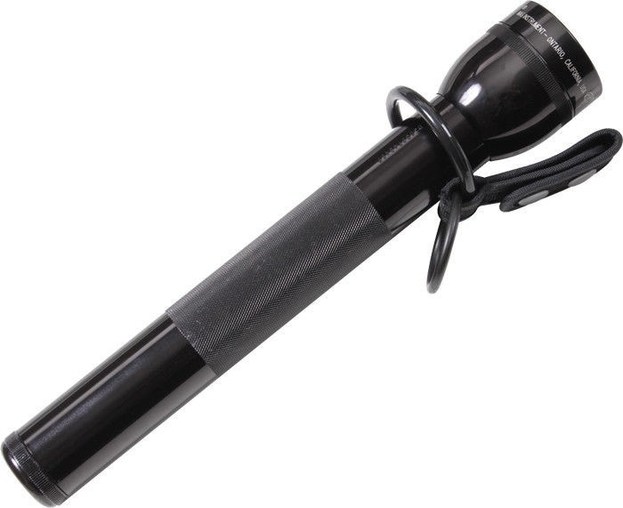 Black Two Ring Double Holder Tactical Duty Belt Carry Flashlight Stick Baton