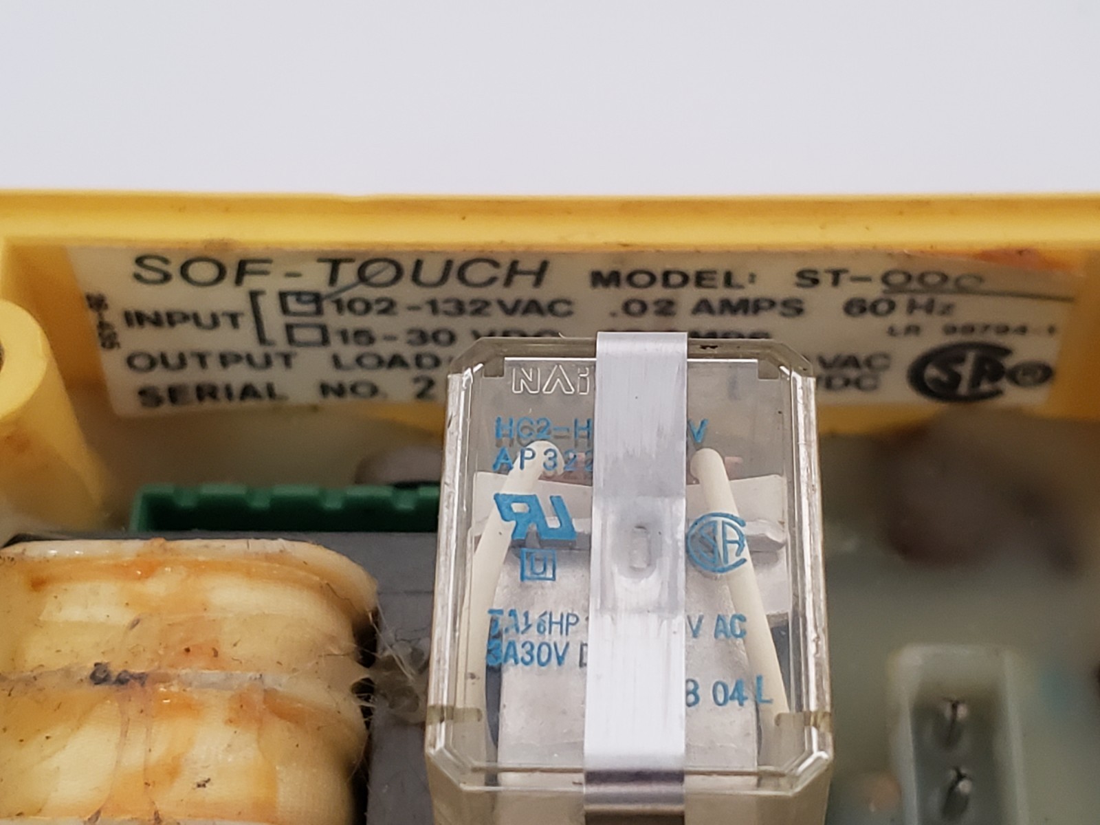 SOF TOUCH ST-000 INDUSTRIAL MACHINE SWITCH 102-132 VAC 10A