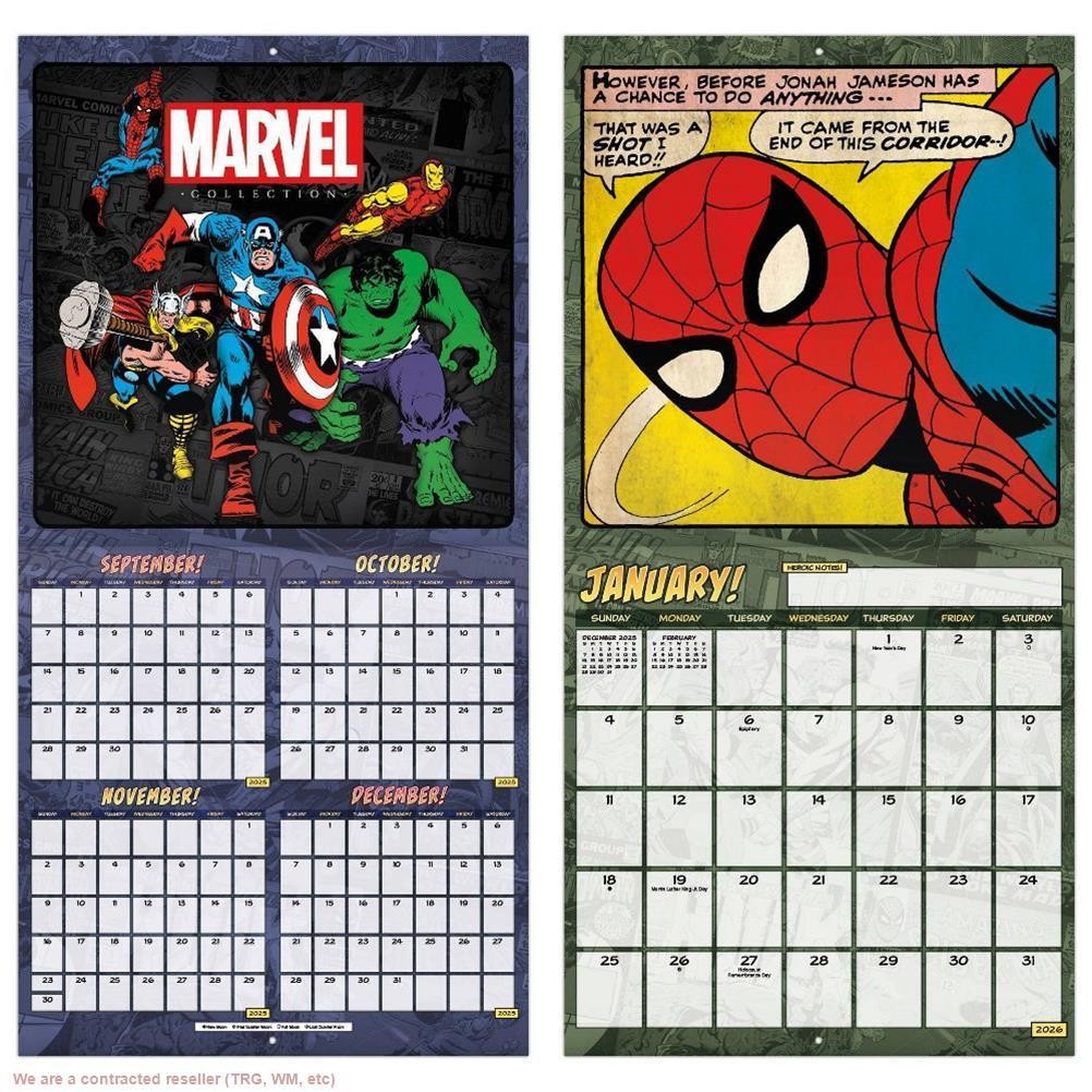 DateWorks 12″x12″ 2026 Marvel Wall Calendar