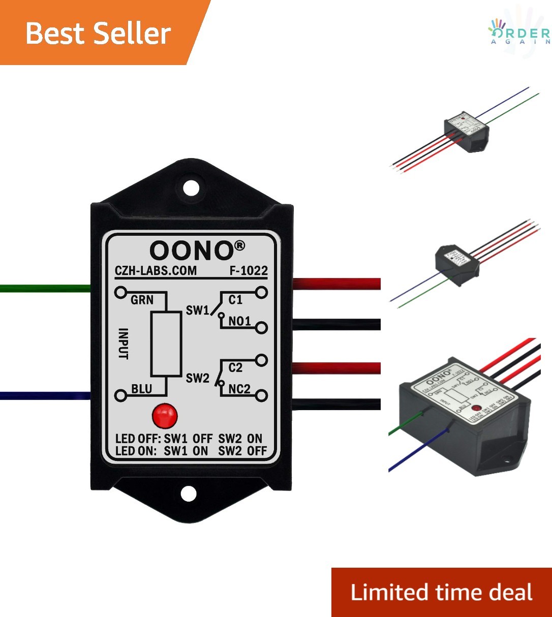 Power Relay Module AC/DC 12V 8A DPST NO NC Screw Mount Compact