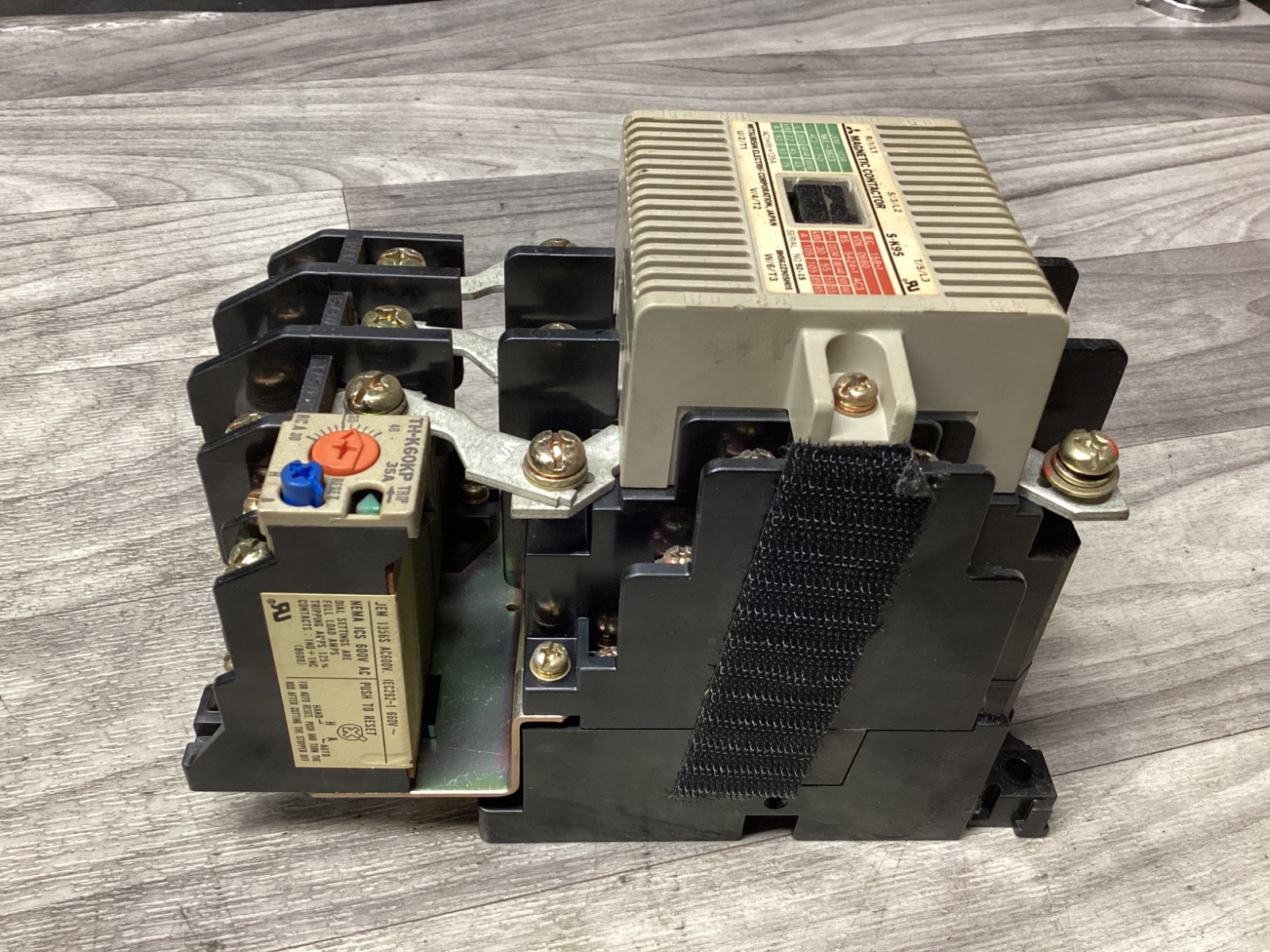 MITSUBISHI MAGNETIC CONTACTOR S-K95 W/ OVERLOAD RELAY TH-K60KP #109B152PR3