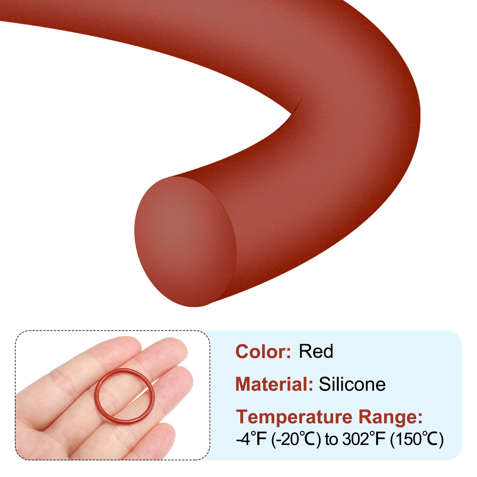 50Pcs Silicone O-Ring 27mm OD 23mm ID 2mm Width VMQ Sealing Gasket, Red