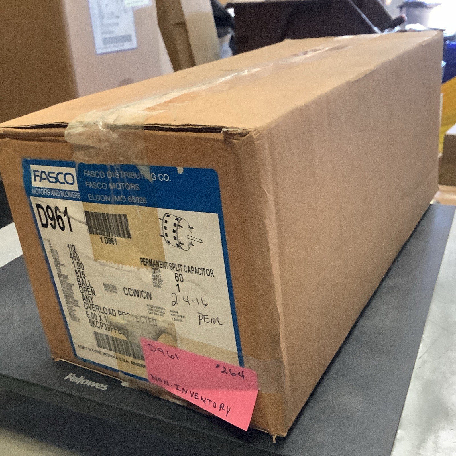 Fasco D961 Motor – 1/2HP, 460V, 1.90AMPS, 825RPM