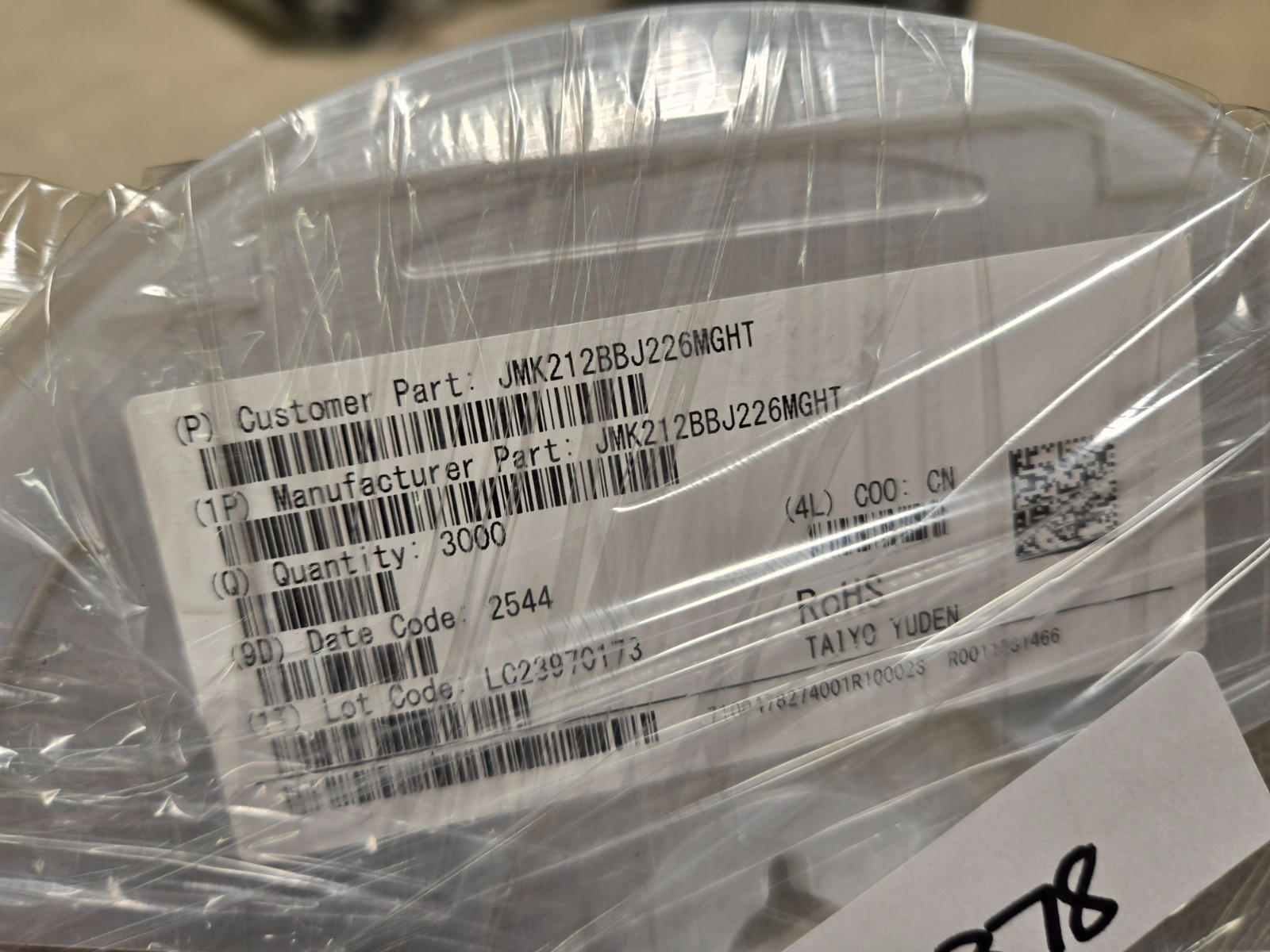 Reel of 3000 JMK212BBJ226MGHT Ceramic Capacitor 20% 22UF 6.3V X5R 0805