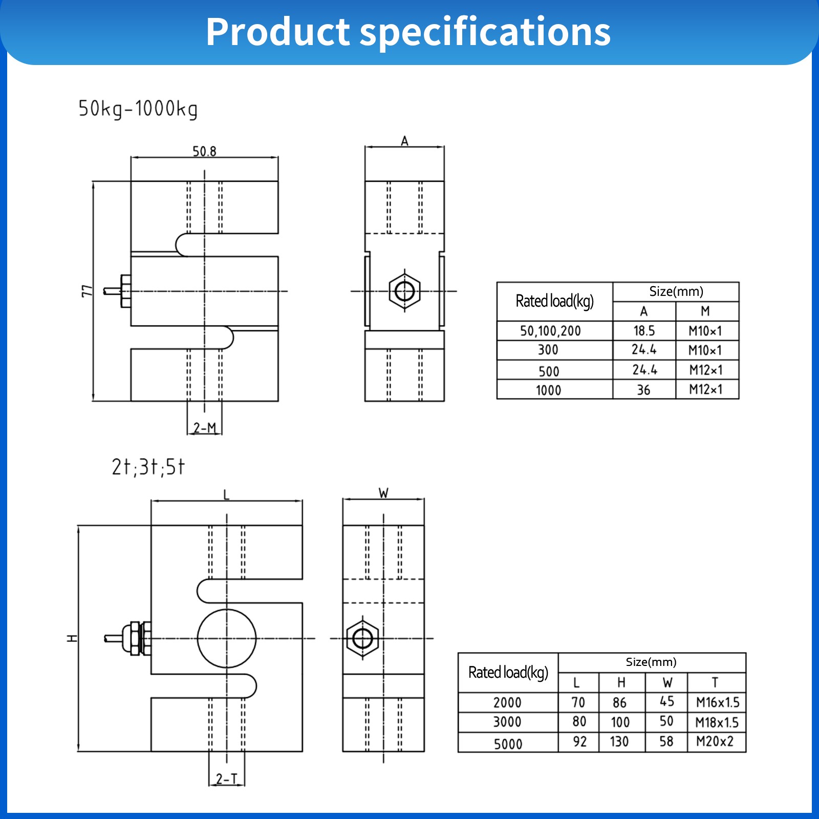Seven-Wire S-Type Load Cell Tensile and Compressive Strength Test